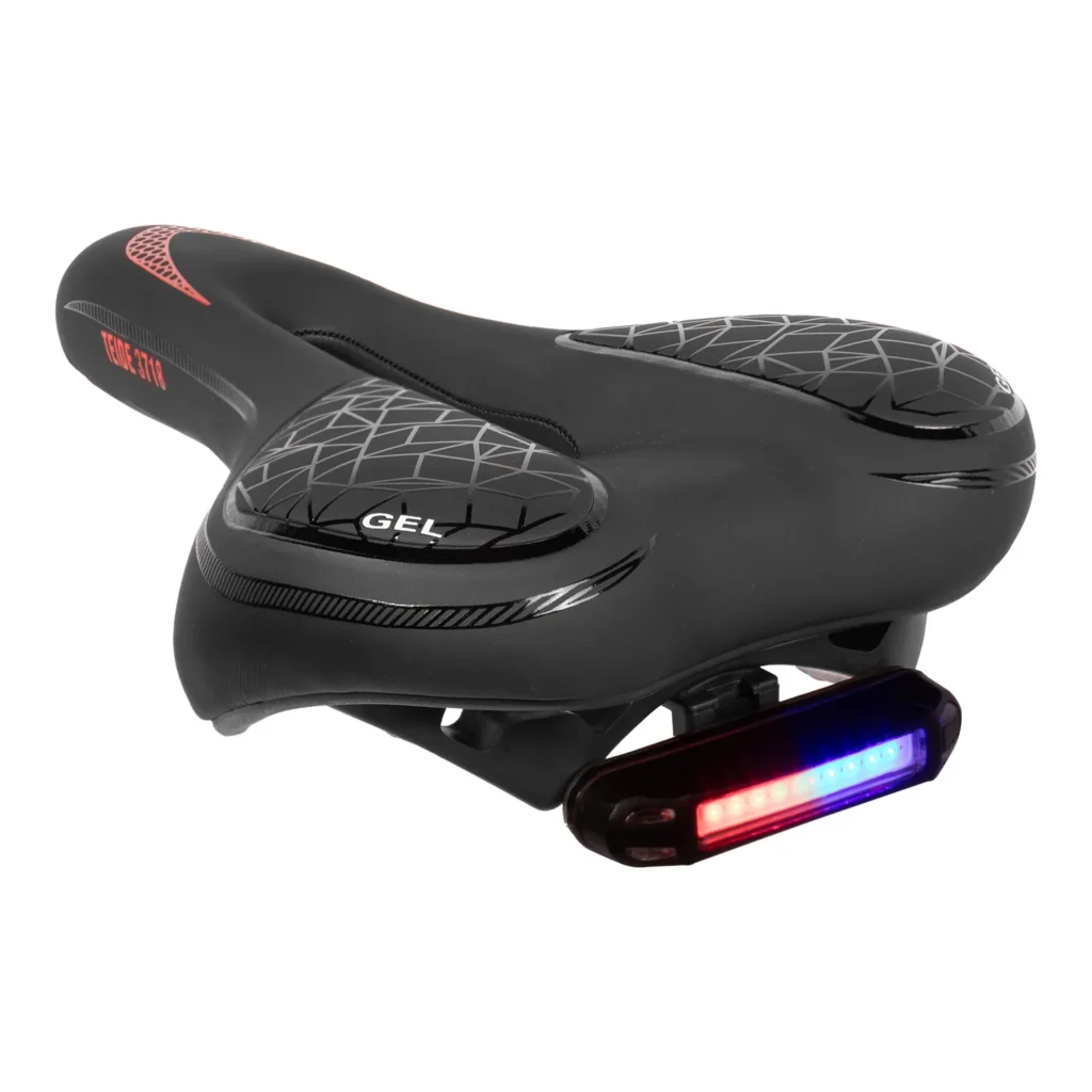 Asiento de gel antiprostatico con luz recargable Negro/rojos TL - 2168 Mariluz