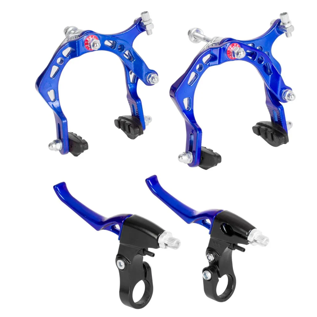 FRENO CALIPER BMX ALUMINIO C/MANIJA Y CHICOTE C/FORRO AZUL BCX