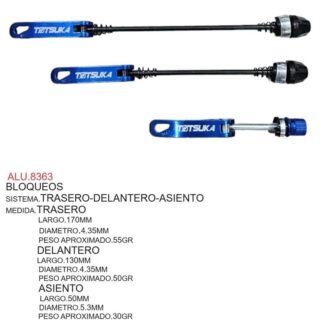 BLOQUEOS DELANTERO/TRASERO/ASIENTO AZUL ALUMINIO