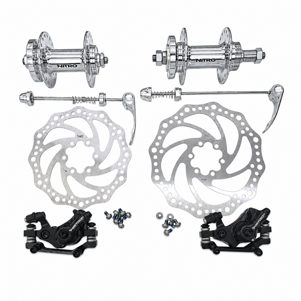FRENO DE DISCO M710 SET MAZAS C/BLOQUEO CROM RBM