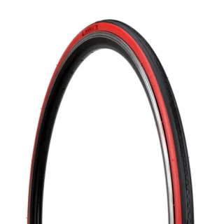 Llanta 700 x 25 P1076 negra con rojo WRT Wanda
