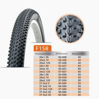 LLANTA R-26 X 2.125 JRS NEGRA MOD F-158 PISO CHICO