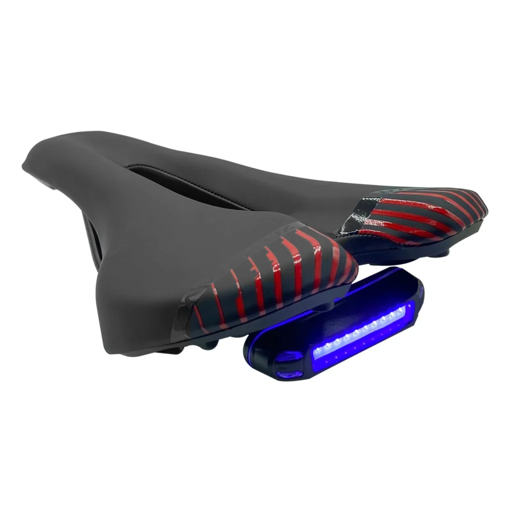 ASIENTO GEL NEGRO/ROJO C/LAMPARA PORTATIL WL-122 MARILUZ
