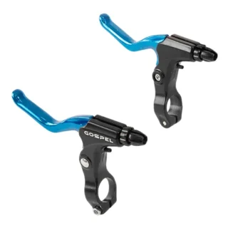 PALANCAS DE FRENO MTB ALUMINIO NEGRO/AZUL ANODIZADO GOSPEL