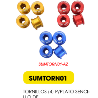 KIT TORNILLOS (4) P/PLATO SENCILLO DE MULTIPLICACION ALUMINIO ROJO