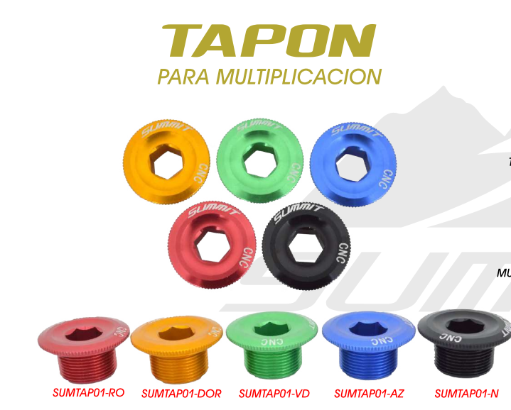TORNILLO DE TAPON AJUSTABLE PARA MULTIPLICACION ALUMINIO COLORES
