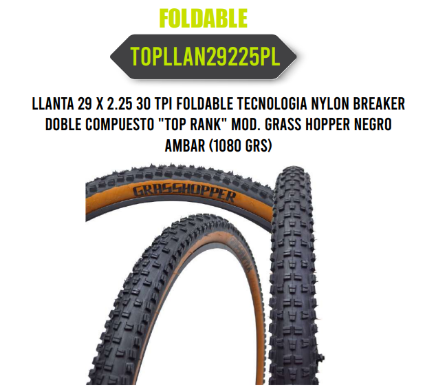 LLANTA 29 X 2.25 MOLDEABLE TOP RANK MTB ENDURO RBM